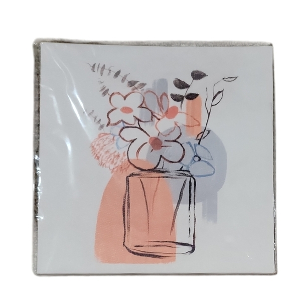 Canvas hanging wall decor 9" X 9"  flowers, colorful, perfect for any room - Picture 2 of 5